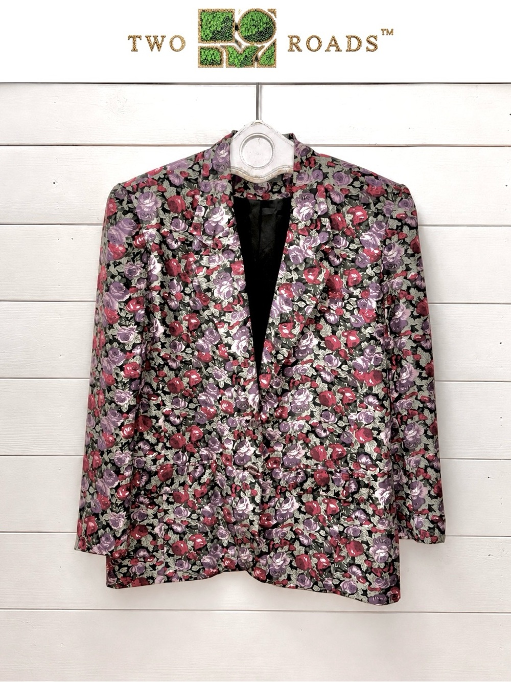 Two Roads Vintage Floral Silk Blazer – Size 15